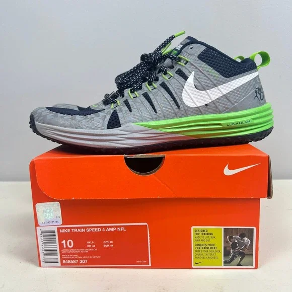 Nike Lunar TR1 Amp Richard Sherman Seattle Seahawks Size 10 654283-401 - RARE